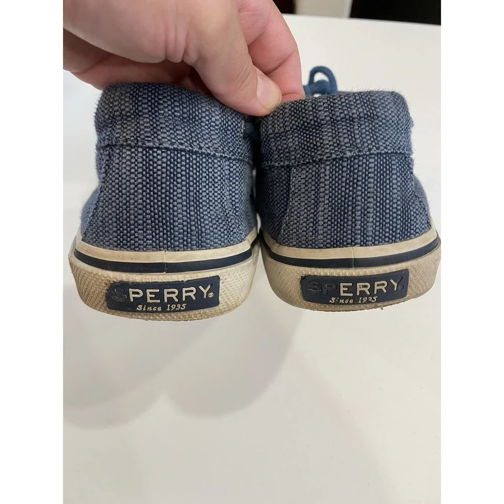 Sperry Canvas Sneakers Shoes Men's 10.5 Casual Preppy Lace up Blue Loafers Boat‎